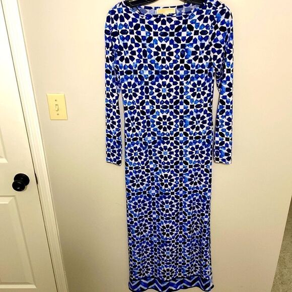GUC Michael Kors Mosaic Print Maxi Dress - Picture 1 of 4
